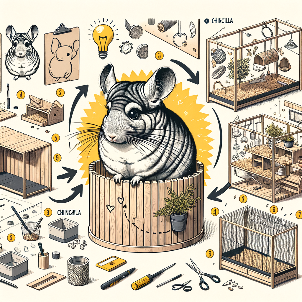 Step-by-step Chinchilla DIY project featuring pet-friendly home makeover and revamping pet space with creative DIY Chinchilla cage and home decor for a comprehensive pet habitat renovation.