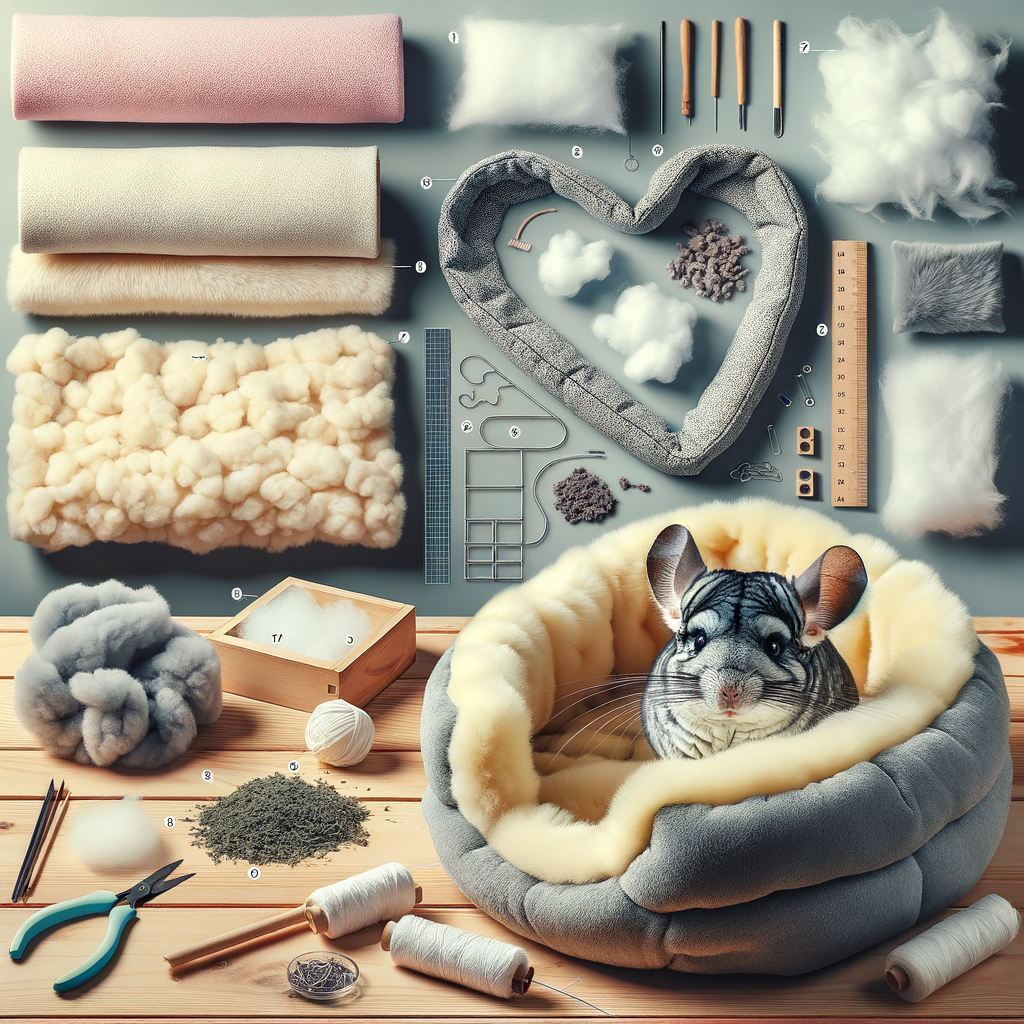 Step-by-step Snuggle Sack tutorial for Chinchilla DIY projects, showcasing DIY pet bed materials and a cozy, homemade Chinchilla bed, emphasizing Chinchilla naptime essentials and DIY Snuggle Sack as key Chinchilla sleep accessories.