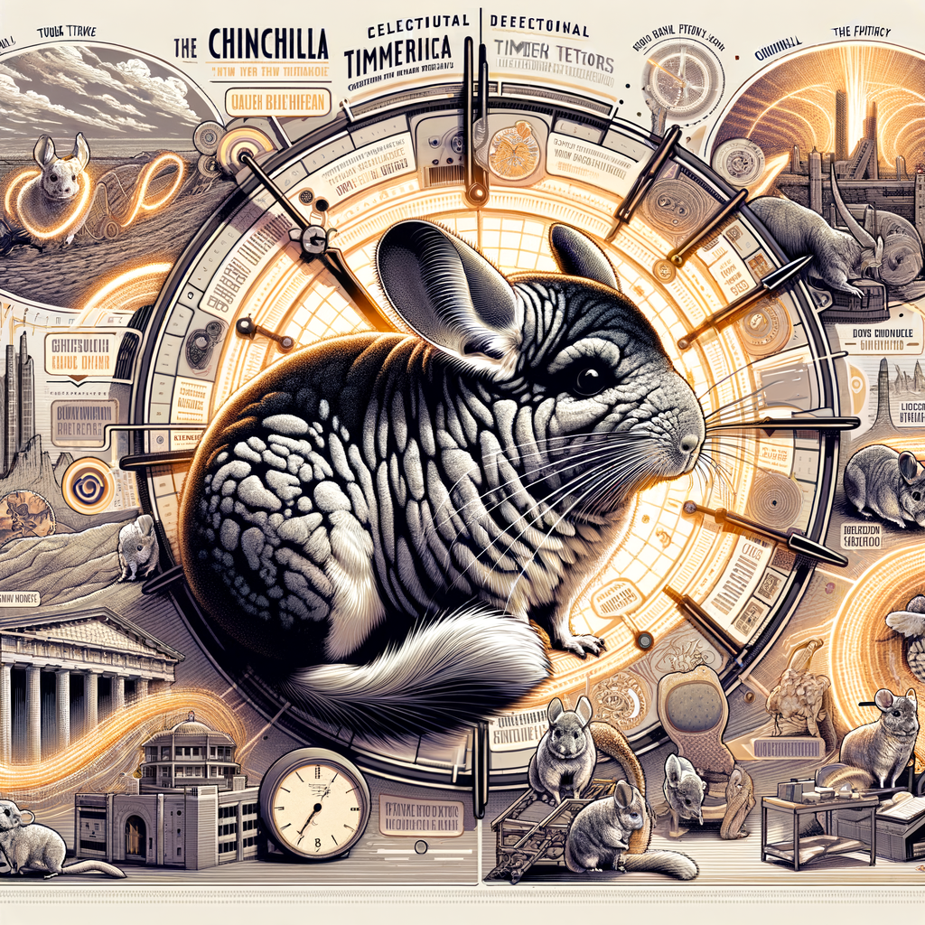 Infographic illustrating Chinchilla history and evolution, exploring time travel theories and the future of Chinchillas, based on animal time travel studies for an in-depth look at Chinchilla species development.