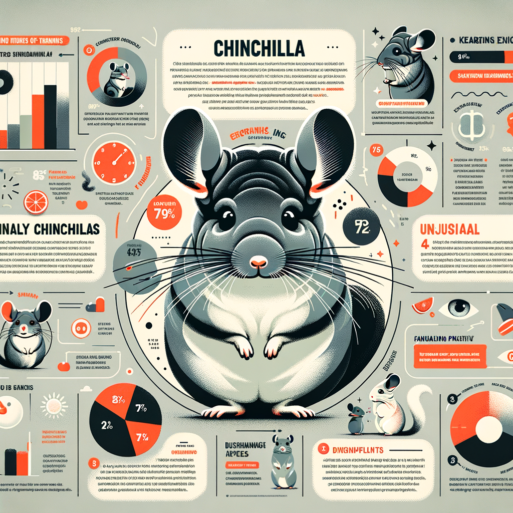 Engaging infographic filled with quirky Chinchilla facts, unusual behavior, and discovery facts, perfect for discovering interesting Chinchilla information and trivia.